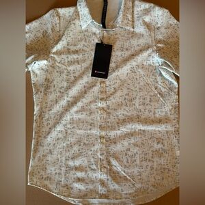 Lululemon Airing Easy Shirt Men Large White / Gray NWT